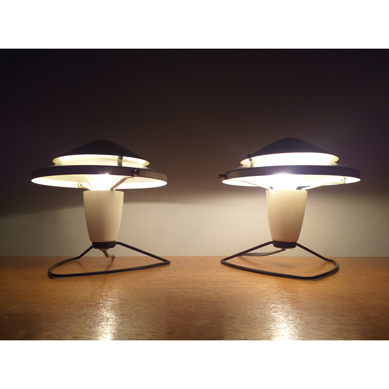 Pair of vintage Mushrooms table lamps by Josef Hurka and Zukov 1960