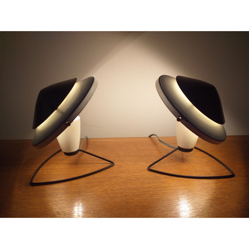 Pair of vintage Mushrooms table lamps by Josef Hurka and Zukov 1960