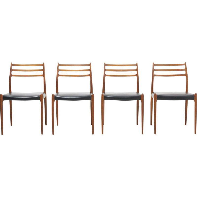 Set of 4 vintage Dining Chairs by Niels O. Moller for J.L. Mollers Mobelfabrik, Denmark 1950s