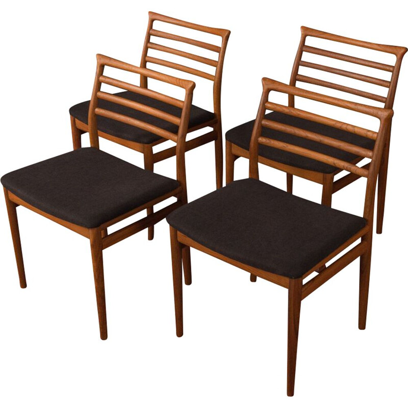 Set of 4 vintage chairs by Erling Torvits, Denmark 1960