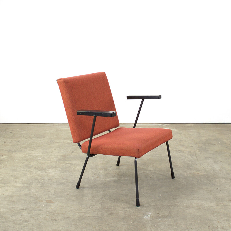 Fauteuil Gispen en tissu orange, Wim RIETVIELD - 1960