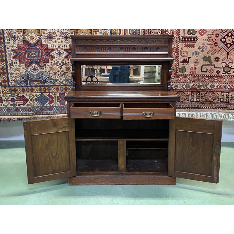 Vintage walnut highboard English 1930