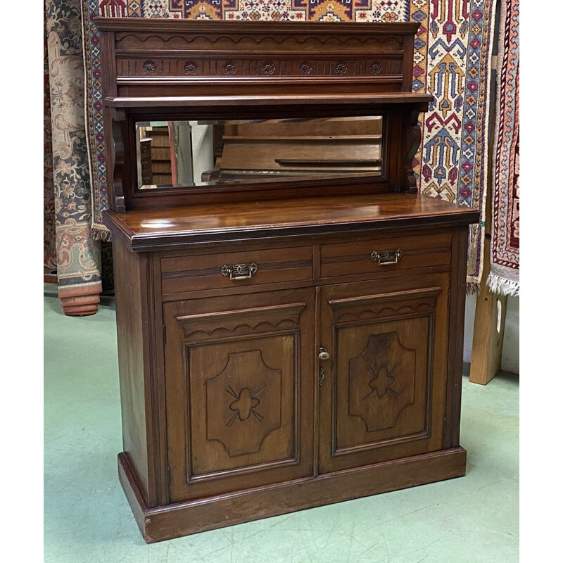 Vintage walnut highboard English 1930