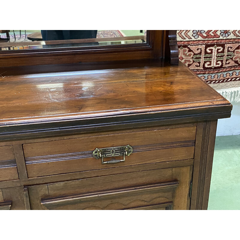 Vintage walnut highboard English 1930