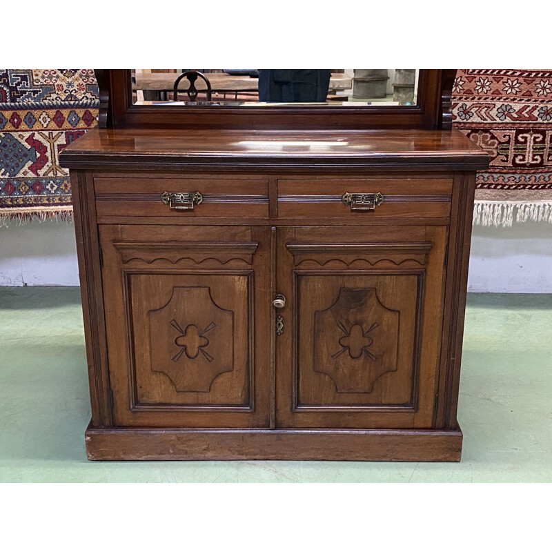 Vintage walnut highboard English 1930