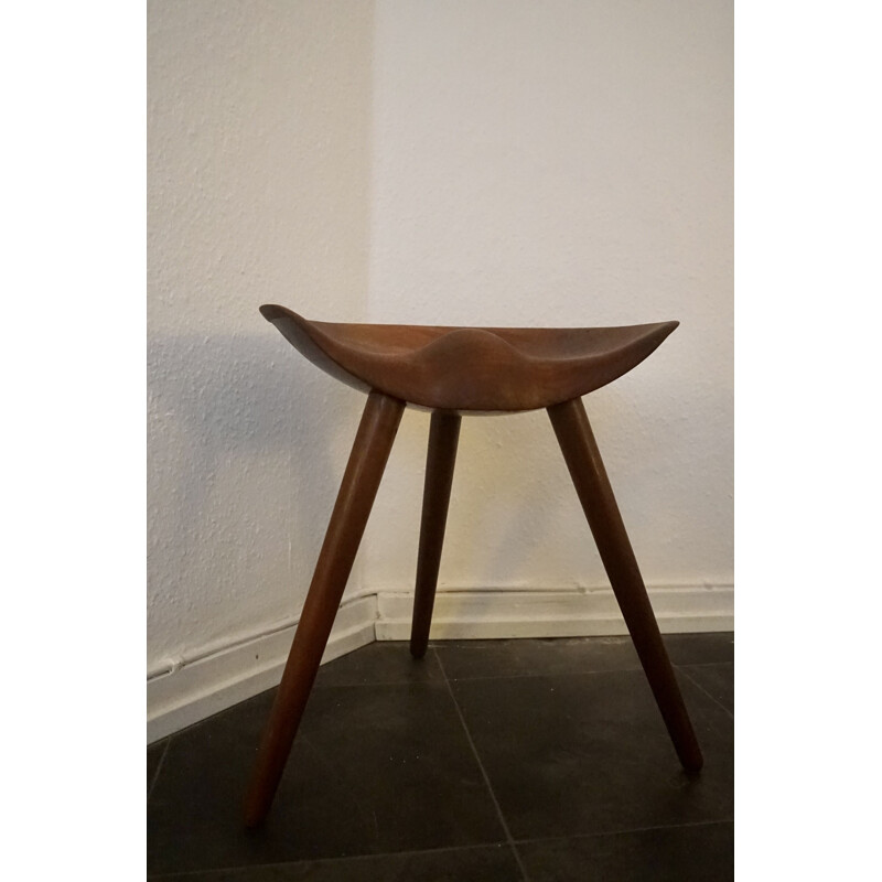 Vintage teak stool by K. Thomsen Mogens Lassen 