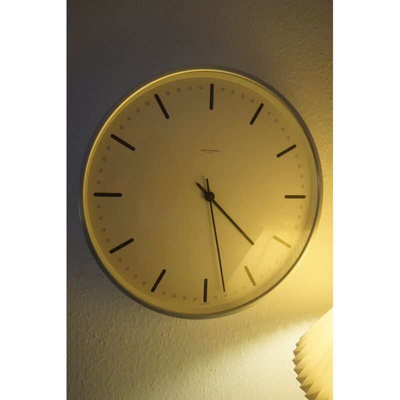 Vintage City Hall wall clock by Arne Jacobsen for Georg Christensen