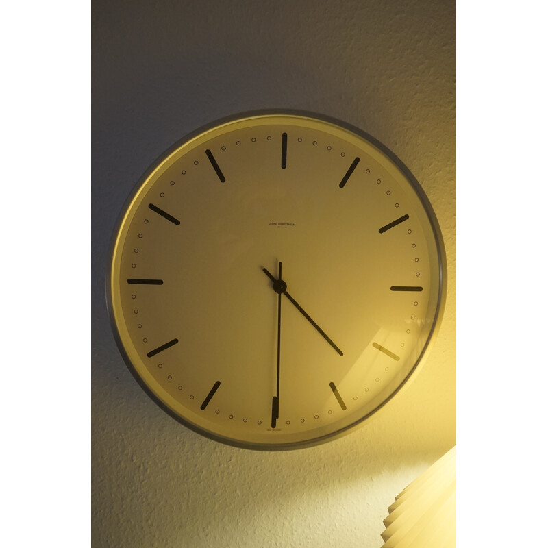 Vintage City Hall wall clock by Arne Jacobsen for Georg Christensen