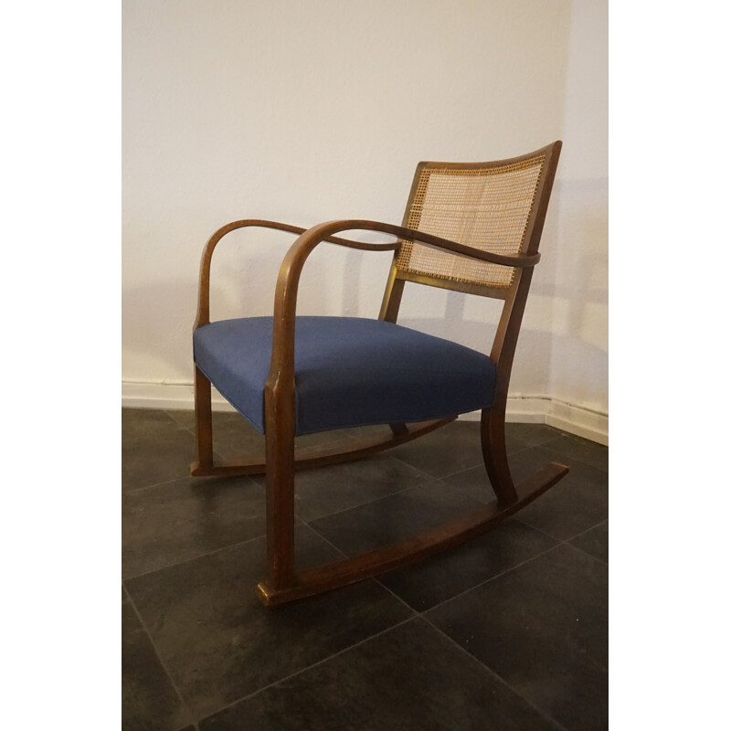 Rocking chair vintage, modèle 1418 de Fritz Hansen 1930