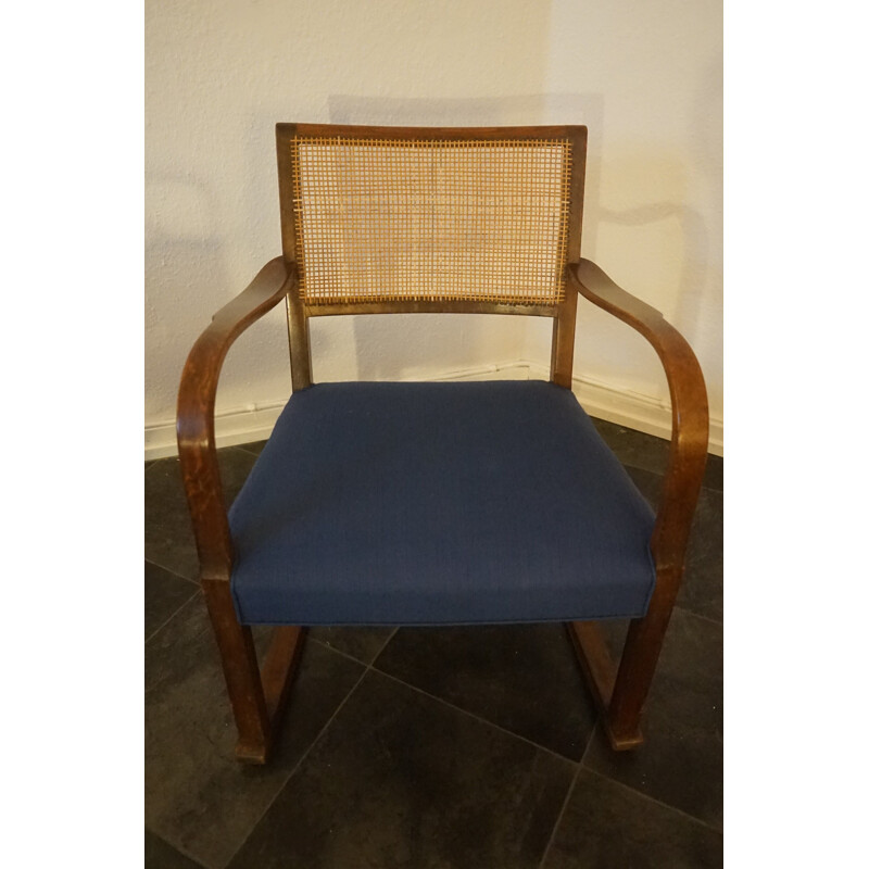 Rocking chair vintage, modèle 1418 de Fritz Hansen 1930