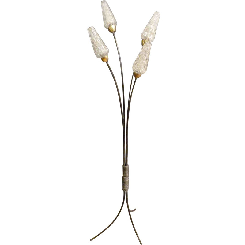 Lampadaire vintage à 4 tulipes - années 50