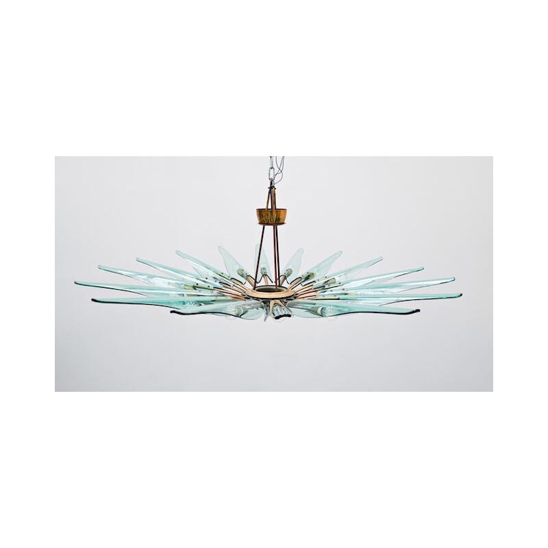 Vintage Dahlia chandelier model 1563A by Max Ingrand for Fontana Arte, Italy 1950