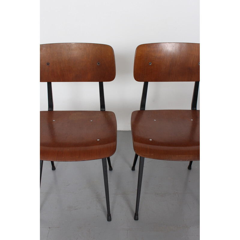 Ensemble de 4 chaises "Result" Ahrend en bouleau contreplaqué, Friso KRAMER - 1950