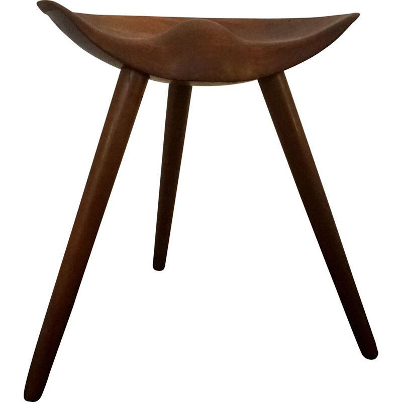 Vintage teak stool by K. Thomsen Mogens Lassen 
