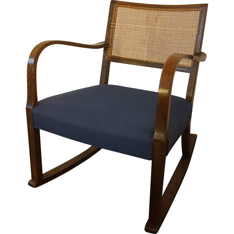 Vintage rocking chair model 1418 by Fritz Hansen 1930