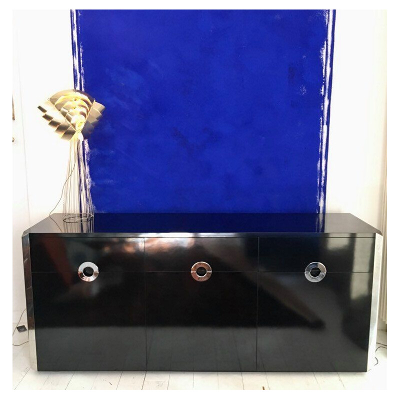 Vintage black sideboard by Mario Sabot 1970