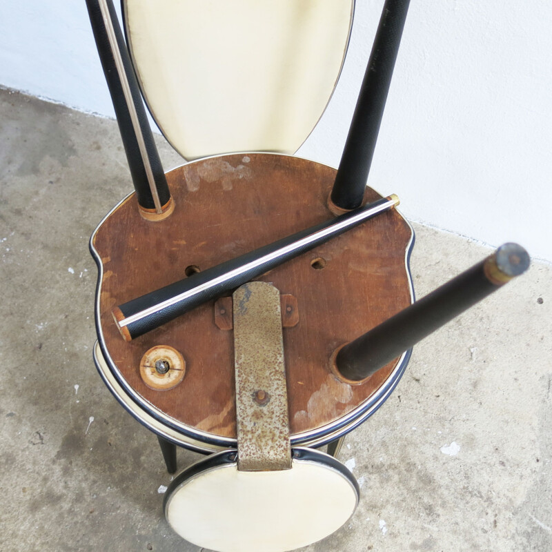 Pair of vintage black brass chairs by Umberto Mascagni for Harrods, Italy 1950