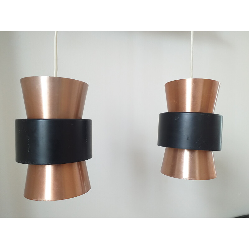 Pair of vintage pendant lamps by Jo Hammerborg, Denmark 1960