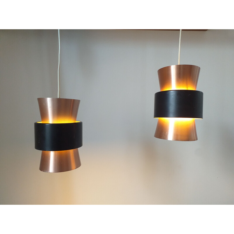 Pair of vintage pendant lamps by Jo Hammerborg, Denmark 1960