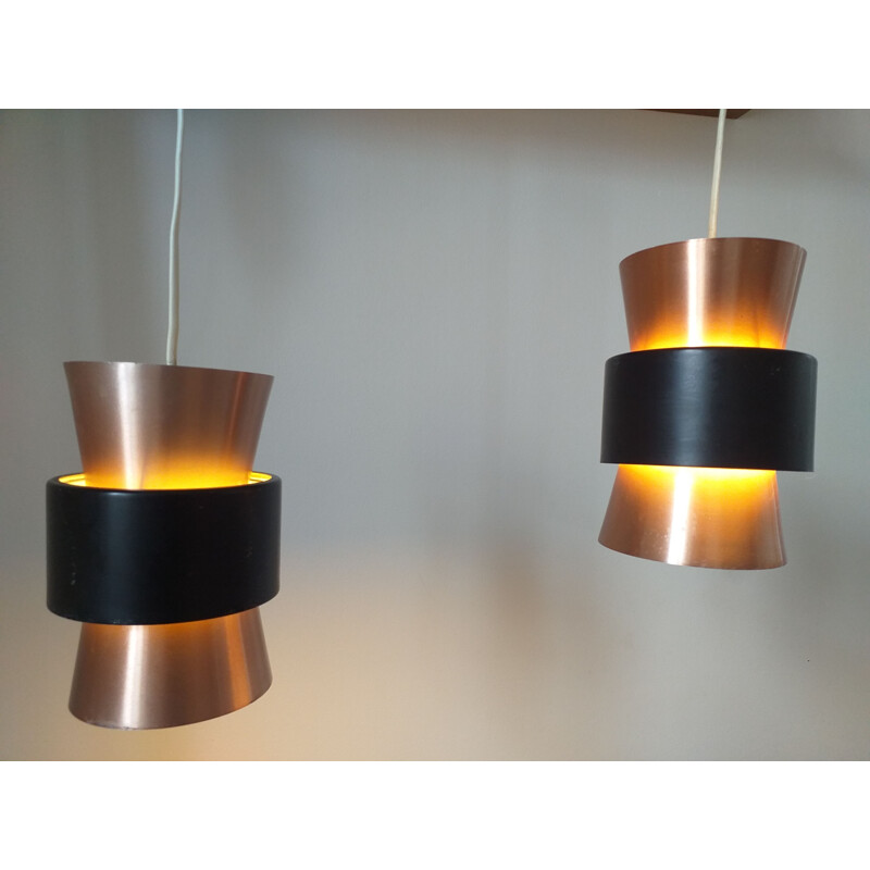 Pair of vintage pendant lamps by Jo Hammerborg, Denmark 1960