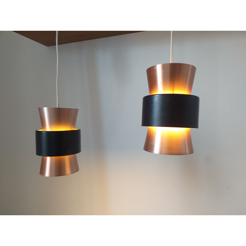 Pair of vintage pendant lamps by Jo Hammerborg, Denmark 1960