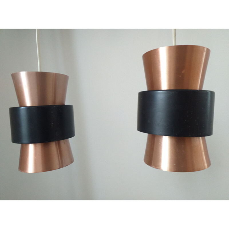 Pair of vintage pendant lamps by Jo Hammerborg, Denmark 1960