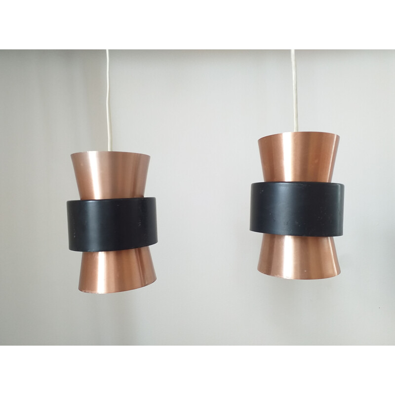 Pair of vintage pendant lamps by Jo Hammerborg, Denmark 1960