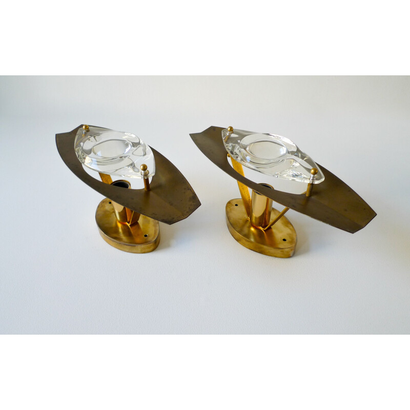 Pair of vintage sconces by Oscar Torlasco for Stilkronen, Italy 1950