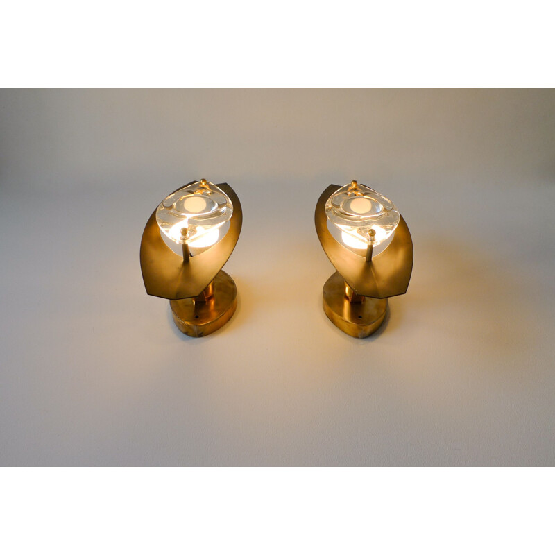 Pair of vintage sconces by Oscar Torlasco for Stilkronen, Italy 1950