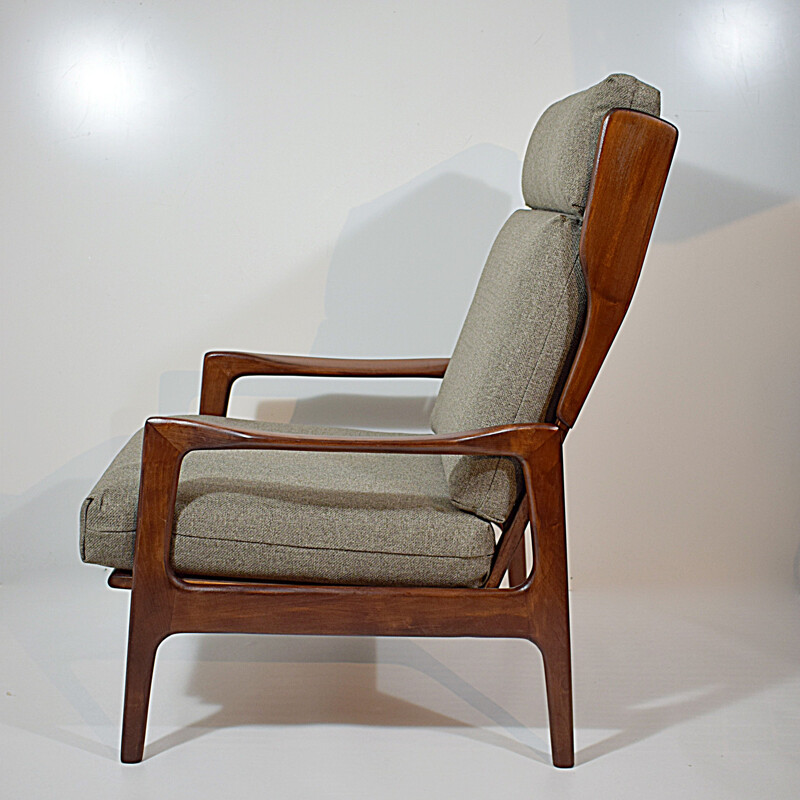Vintage high back teak armchair by Niels Eilersen, Scandinavian 1960s
