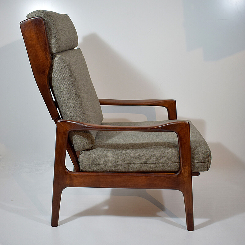 Vintage high back teak armchair by Niels Eilersen, Scandinavian 1960s