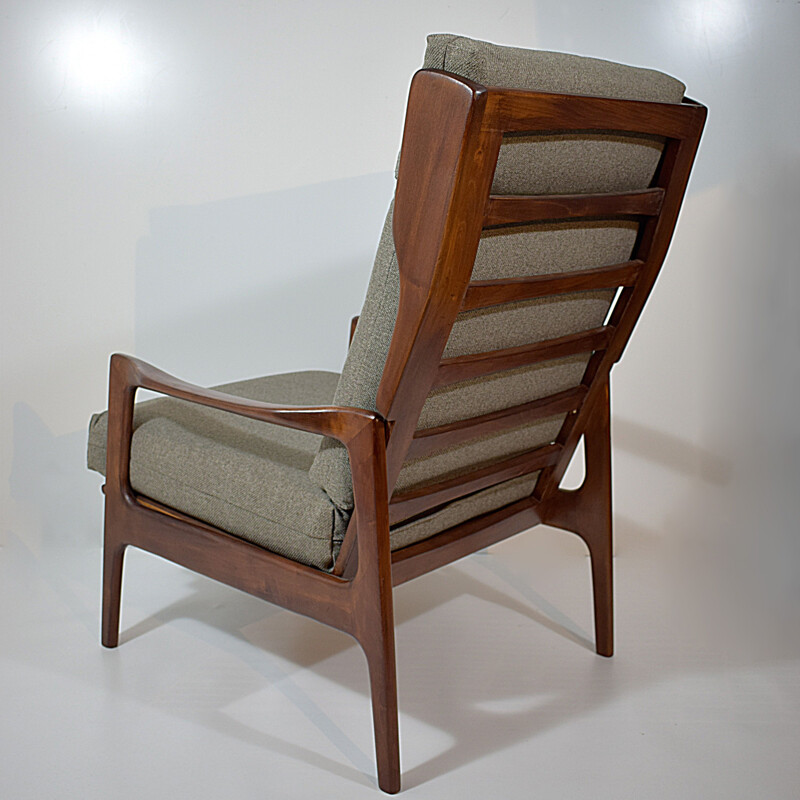 Vintage high back teak armchair by Niels Eilersen, Scandinavian 1960s