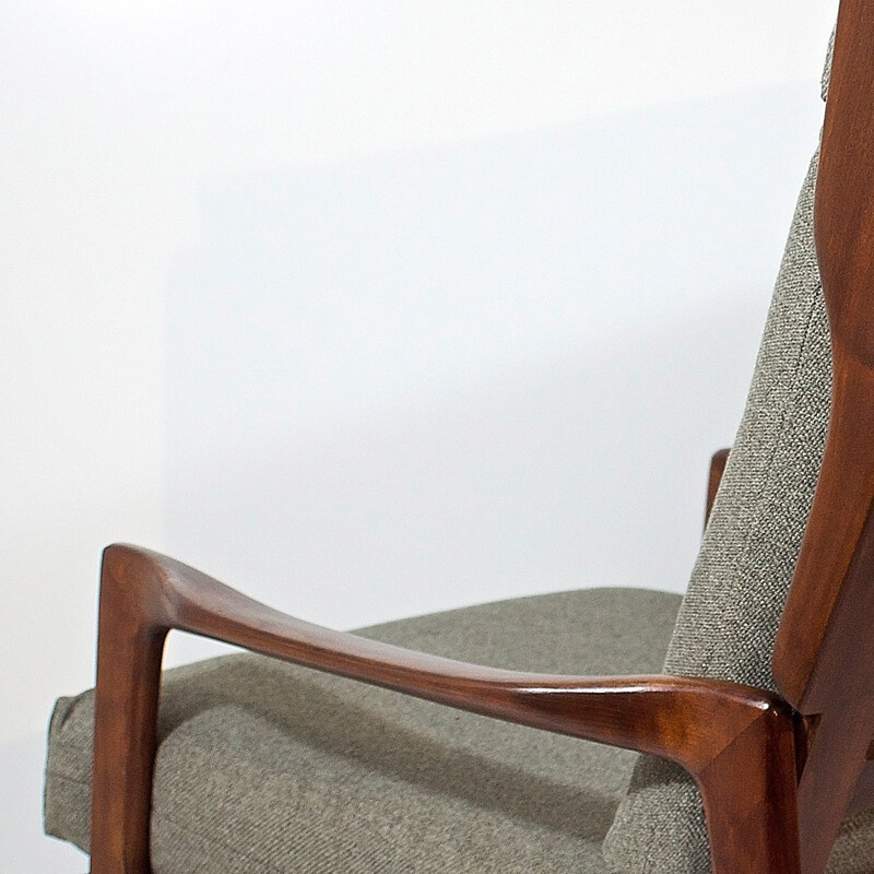 Vintage high back teak armchair by Niels Eilersen, Scandinavian 1960s