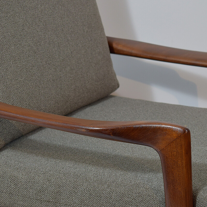 Vintage high back teak armchair by Niels Eilersen, Scandinavian 1960s