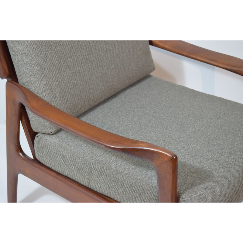 Vintage high back teak armchair by Niels Eilersen, Scandinavian 1960s