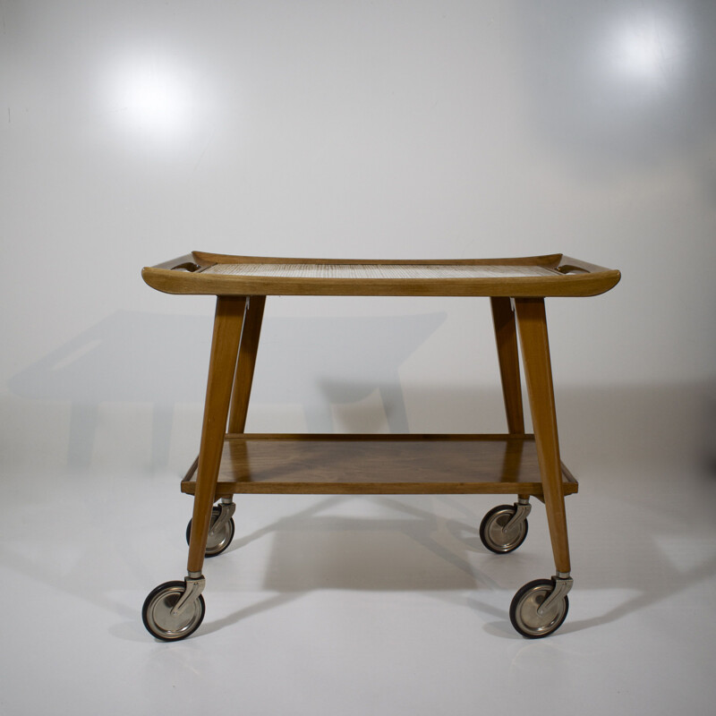 Vintage wooden trolley, Scandinavian 1960s