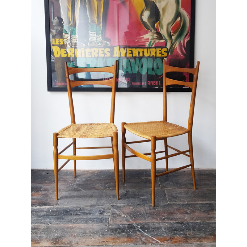 Mid-century pair of Chiavari chairs, Colombo SANGUINETI - 1950s