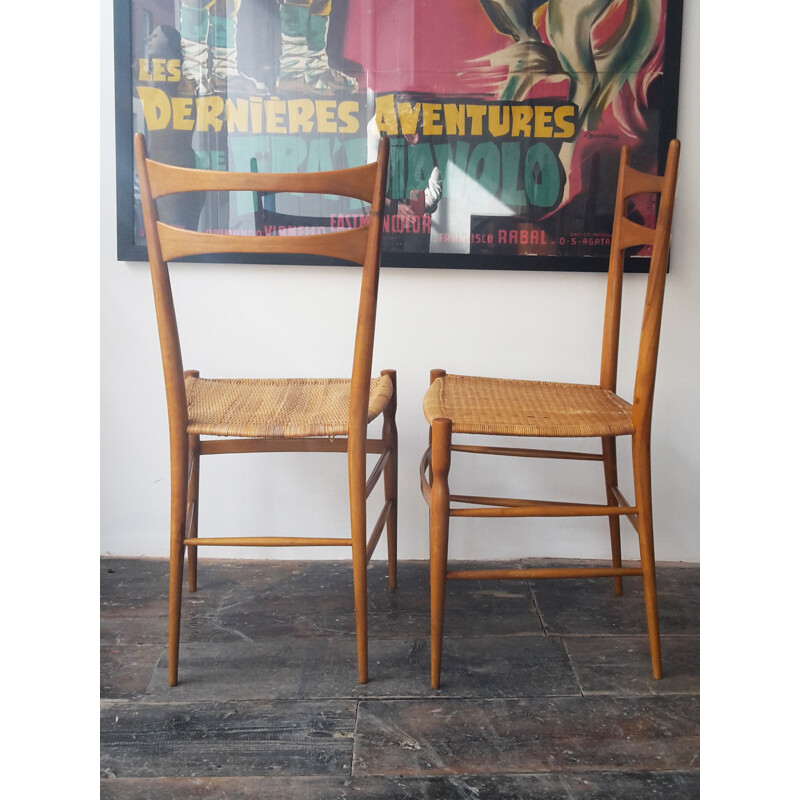 Mid-century pair of Chiavari chairs, Colombo SANGUINETI - 1950s