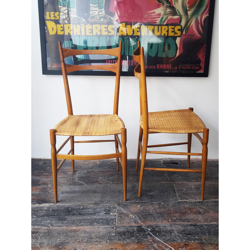 Mid-century pair of Chiavari chairs, Colombo SANGUINETI - 1950s