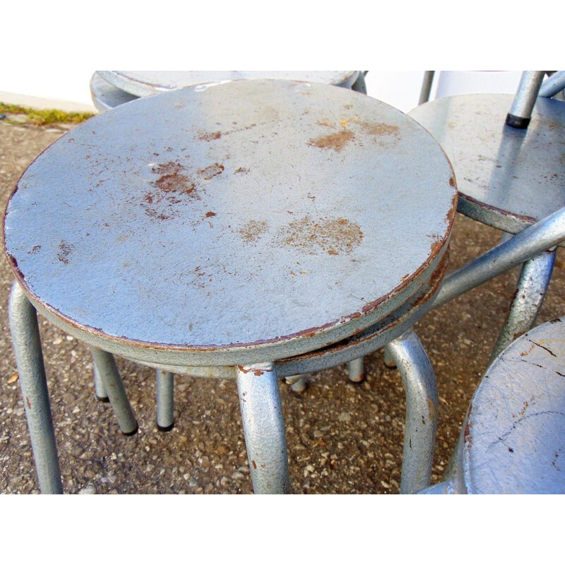 Vintage industrial iron stools