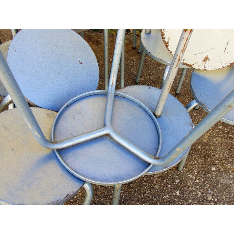 Vintage industrial iron stools