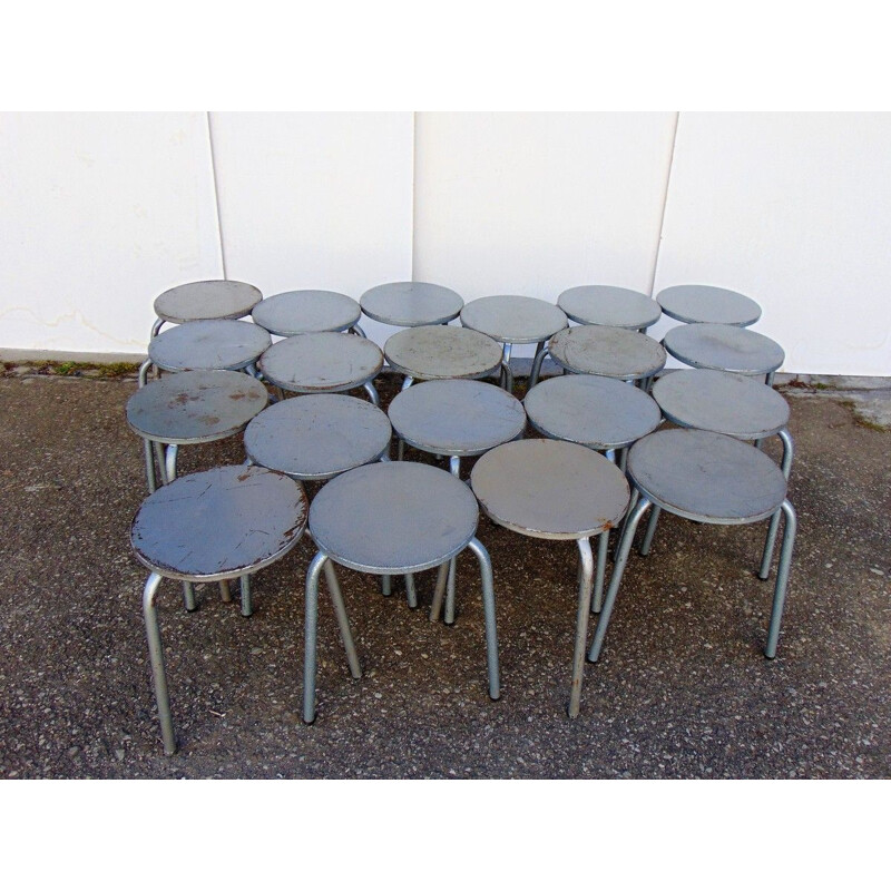 Vintage industrial iron stools