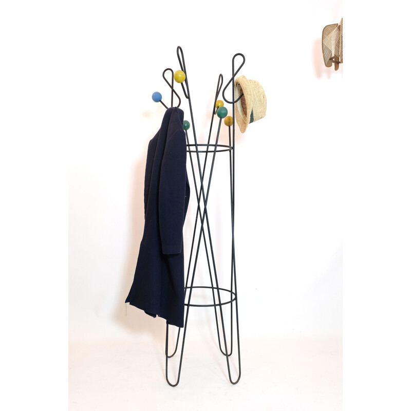 Vintage coat rack by Roger Feraud 1950s