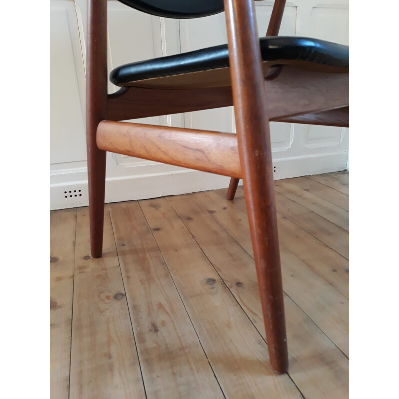 Vintage teak desk chair by Erik Kirkegaard, Danish