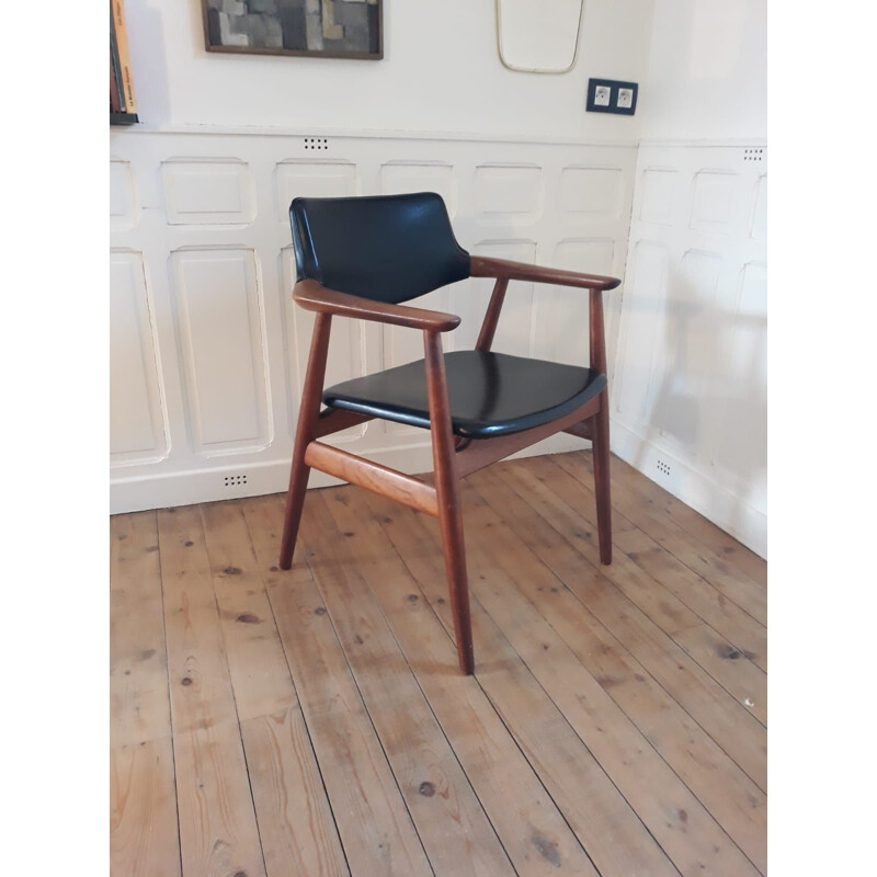 Vintage teak desk chair by Erik Kirkegaard, Danish