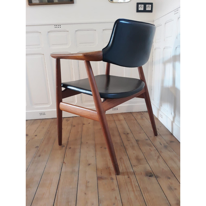 Vintage teak desk chair by Erik Kirkegaard, Danish