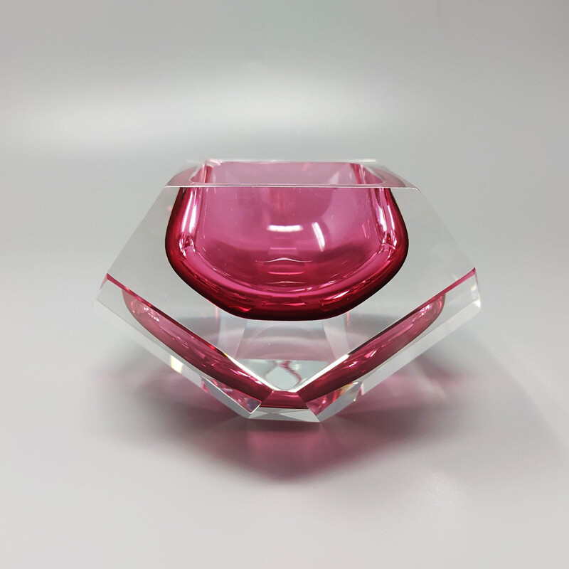 Vintage Pink Ashtray or Catch-All By Flavio Poli for Seguso. Italy 1960s