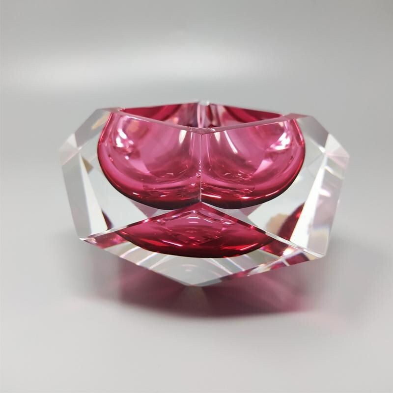 Vintage Pink Ashtray or Catch-All By Flavio Poli for Seguso. Italy 1960s