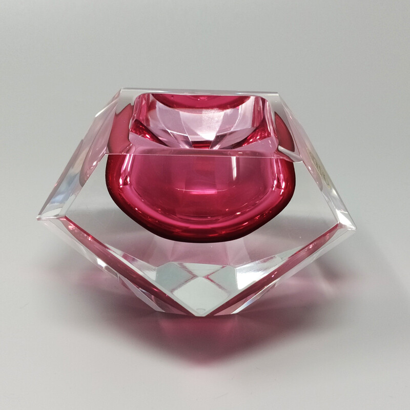 Vintage Pink Ashtray or Catch-All By Flavio Poli for Seguso. Italy 1960s