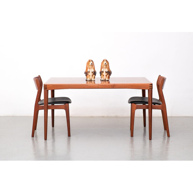 Vintage Teak Extendable Dining Table by H. W. Klein for Bramin 1960s